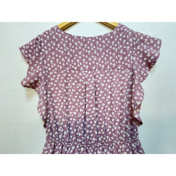 Monteau Los Angeles Womens Floral Cinched Front Sundress Sze M Mauve Floral Boho - Picture 11 of 13